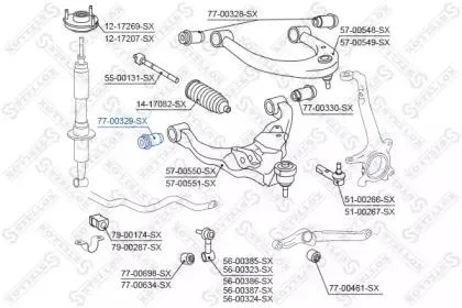 STELLOX 7700329SX Сайлентблок передн. рычага пер.подв.нижн. Toyota Land Cruiser 200 07>