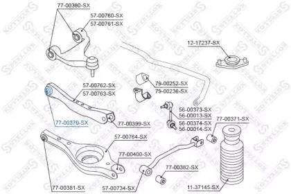 STELLOX 7700370SX Сайлентблок рычага Nissan Teana 03- Nissan Murano 02-зад.подв.