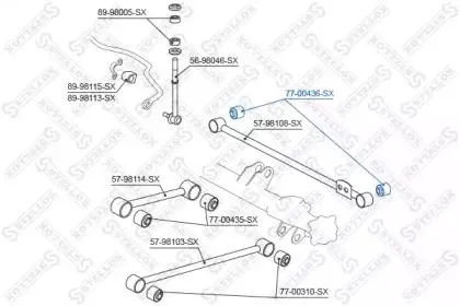 STELLOX 7700436SX Сайлентблок Тяга попереч. Зад. подв. Toyota Land Cruiser Prado 120150 02> 4 Runner 02-09 Hilux Surf 02-09, Lexus GX470 02-09 GX460 09>