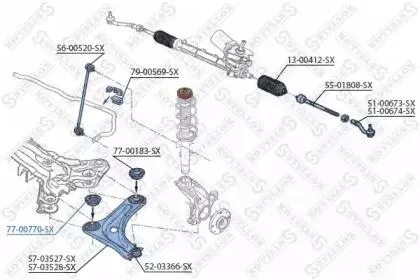 STELLOX 7700770SX Сайлентблок рычага передий Citroen C2C3, Peugeot 1007 02>