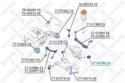 STELLOX 7700780SX Сайлентблок рычага плав. 16.3x57.7x67.3 BMW X5 E70X6 E71E72 07>