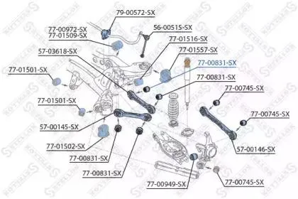 STELLOX 7700831SX Сайлентблок зад. рычага внутр. BMW E81E87E90E91 all 04>