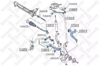 STELLOX 7700853SX Сайлентблок рычага ниж. перед. внутр. Audi A4A5 all 07>