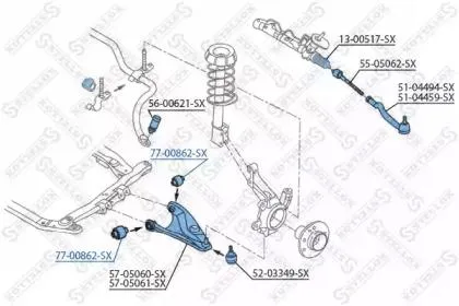 STELLOX 7700862SX Сайлентблок пер.рычага Dacia Logan 1.41.5DCi1.61.6 16V 04>