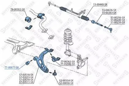 STELLOX 7700877SX Сайлентблок рычага пер. Fiat DobloPalio 96>