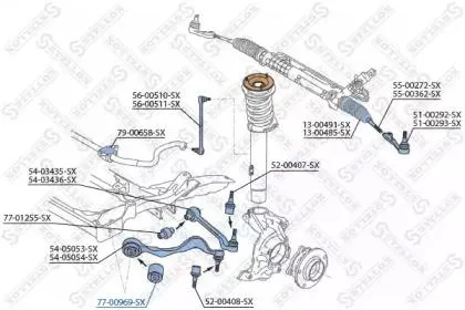STELLOX 7700969SX Сайлентблок пер. рычага BMW E81E87E91E90 all 04>