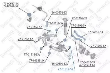 STELLOX 7701517SX Сайлентблок продол. рычага BMW 5 F10 2.3-5.0i2.0-3.0D 10>
