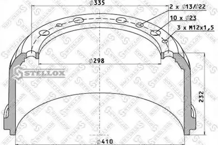 STELLOX 8500019SX Барабан тормозной