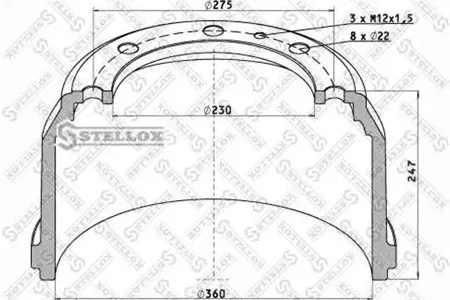 STELLOX 8500072SX Барабан тормозной