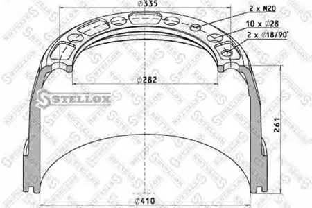 STELLOX 8500075SX Барабан тормозной