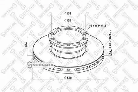 STELLOX 8500710SX Диск торм.перед.вент.