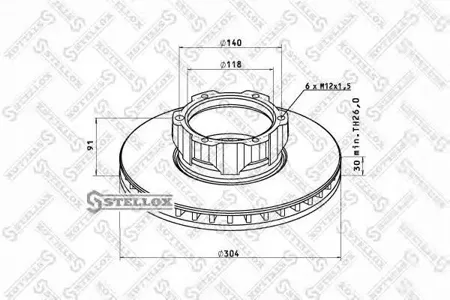 STELLOX 8500722SX Диск торм.перед.вент.