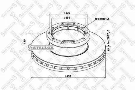 STELLOX 8500753SX Тормозной диск