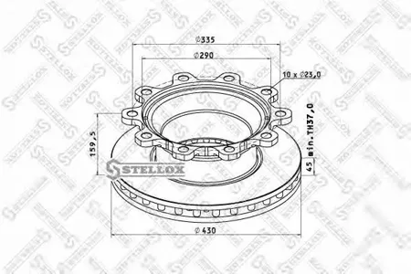 STELLOX 8500809SX Диск торм.вент.