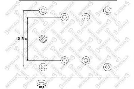 STELLOX 8501006SX накладки торм.с ЗАКЛЕПК. std УВЕЛИЧЕН РЕСУРС 1948619494 17.2-12.1(410x160(8x18 64)RVI