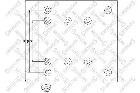 STELLOX 8501009SX накладки торм.с ЗАКЛЕПК. std УВЕЛ.РЕСУРС 1948719495 17.2-12.1(410x183)(8x18 64)MAN, Mercedes