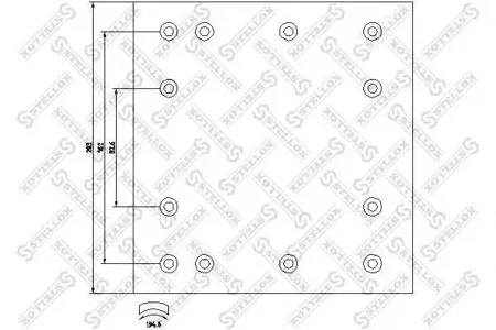 STELLOX 8501028SX Комплект торм. башмаков барабан. тормоза