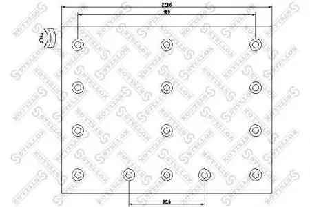 STELLOX 8501104SX накладки торм.с ЗАКЛЕПК. std 19940 18.0-13.5(410x223(93680L8.5 6.35x13.5 96) Volvo F.F