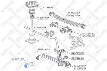 STELLOX 8737117SX Сайлентблок зад. амортизатора Honda legend 91-96