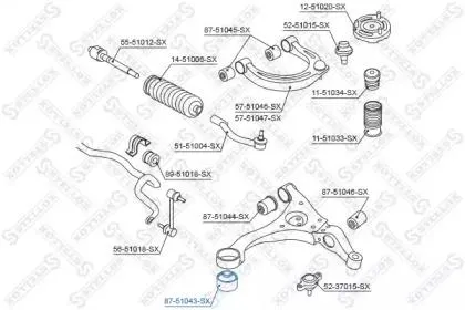 STELLOX 8751043SX Сайлентблок Hyundai AZERA FC41 05-11 Grand EUR TG 05-
