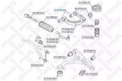STELLOX 8751045SX Сайлентблок рычага подвески