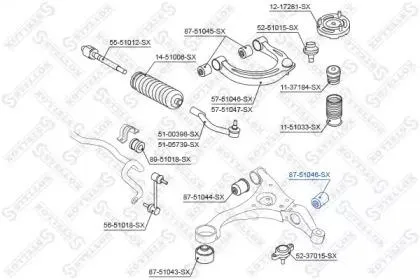 STELLOX 8751046SX Сайлентблок рычага подвески