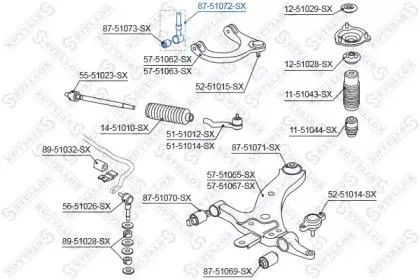 STELLOX 8751072SX Сайлентблок рычага подвески
