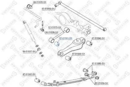 STELLOX 8751091SX Сайлентблок рычага Mitsubishi L400 94-01 зад.подв. гидроопора