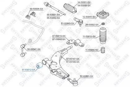 STELLOX 8753012SX Сайлентблок рычага подвески