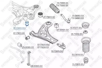 STELLOX 8773022SX Сайлентблок подрамника пер. Daewoo Aveo 02>