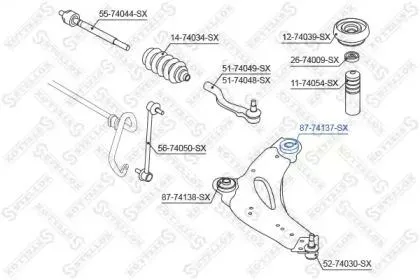STELLOX 8774137SX Сайлентблок рычага пер. подвески Renault Laguna II