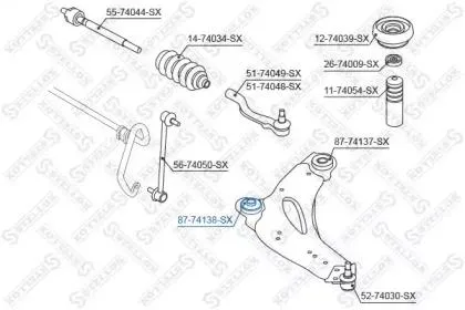 STELLOX 8774138SX Сайлентблок рычага подвески