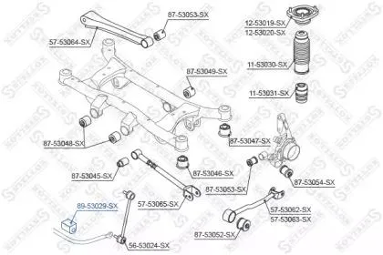 STELLOX 8953029SX Втулка стабилизатора Hyundai Tucson 04- Kia Sportage 06- зад.14.8мм