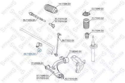 STELLOX 8971033SX Втулка стабилизатора переднего центральная Mazda 2 DY all 03>