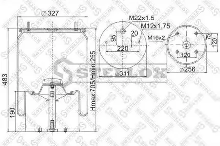STELLOX 9007251SX Кожух пневматической рессоры