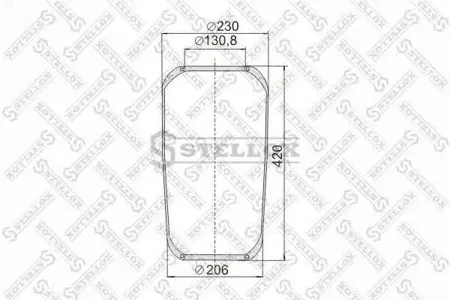 STELLOX 9008840SX 90-08840-sxпневмоподушка цил 420-230-130.8man