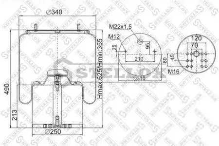 STELLOX 9009423SX Кожух пневматической рессоры