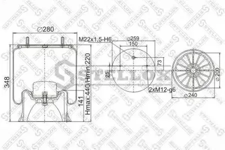 STELLOX 9040222SX Кожух пневматической рессоры