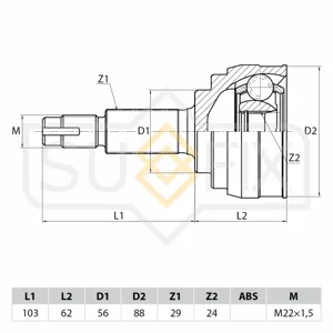 SUFIX ST1062 Шрус наружный 24X56X29 Nissan Teana J31 2003.02-2008.06