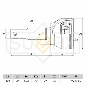SUFIX ST1075 Шрус наружный