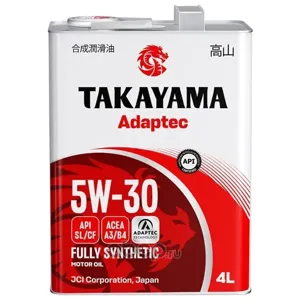 TAKAYAMA 6056096 Масло моторное синт. Adaptec 5W30 4л (металл) API SLCF, ACEA A3B4