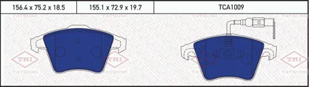 TATSUMI TCA1009 Колодки торм. VW T5 Multivan 03> R16 передние