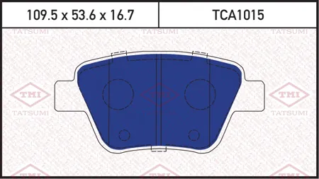 TATSUMI TCA1015 Колодки торм. Skoda Octavia 04- Superb 08-VW Caddy Touran 10- задние
