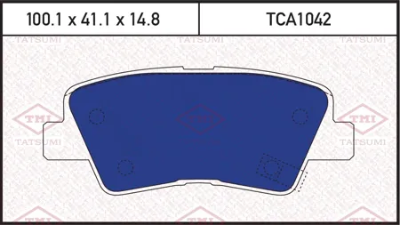 TATSUMI TCA1042 Колодки торм. Hyundai Solaris 10- Sonata V (NF) 05- Kia SOUL 09- задние