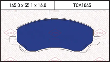 TATSUMI TCA1045 Колодки торм. Mitsubishi ASXLANCEROUTLANDER Dodge Caliber передние