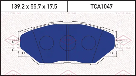 TATSUMI TCA1047 Колодки торм. Toyota AURIS 1.4-1.6 07- Corolla 1.4 07-RAV 4 06- передние