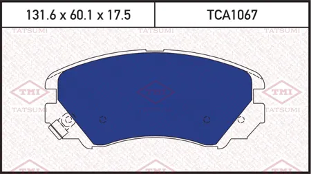 TATSUMI TCA1067 Колодки торм.передние Hyundai Sonata Coupe Tucson 1001>, Kia SoulOptima Magentis 01>