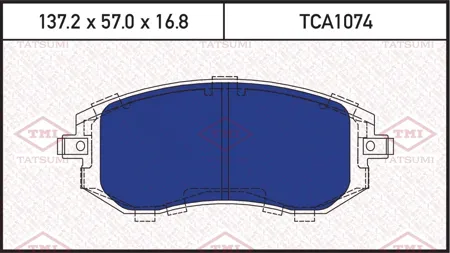 TATSUMI TCA1074 Колодки торм. Subaru Forester 01- Impreza 01- Legacy 98- передние