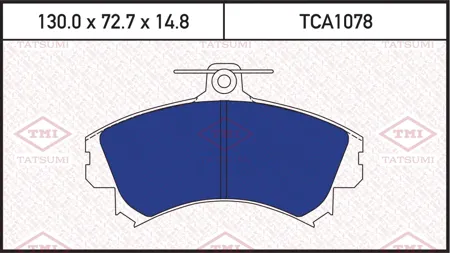 TATSUMI TCA1078 Колодки торм. Mitsubishi Carisma 98>05 Colt 08> Volvo S40 передние