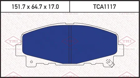 TATSUMI TCA1117 Колодки торм. Honda Accord 2.02.4 АКПП 08- передние